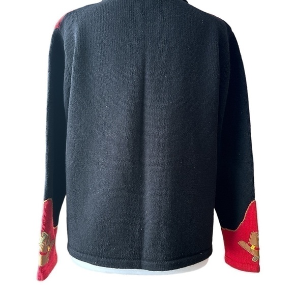 Tiara Women's Black and Red Sweater western vintage - Picture 5 of 6